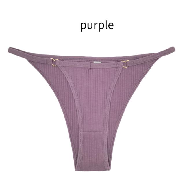 綿95% ハートのチャーム付き ブラジリアンショーツ