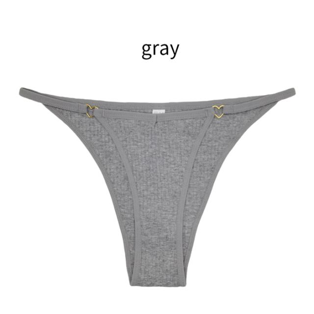 綿95% ハートのチャーム付き ブラジリアンショーツ