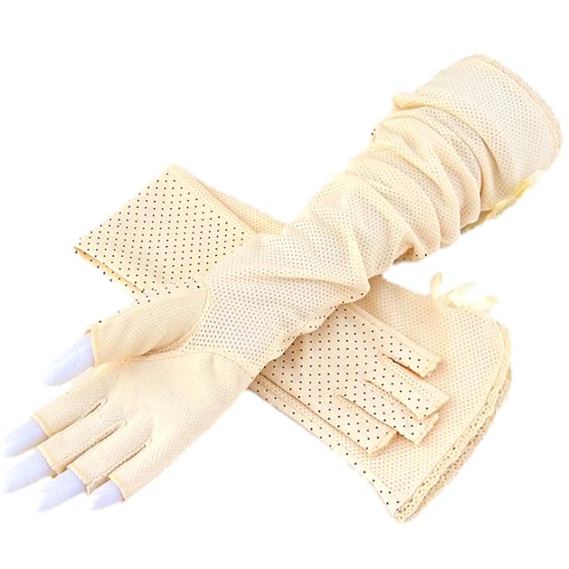 指先なしUVカットロング手袋