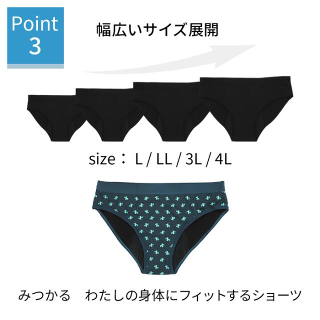 【送料無料】 可愛い柄の吸水型サニタリーショーツ