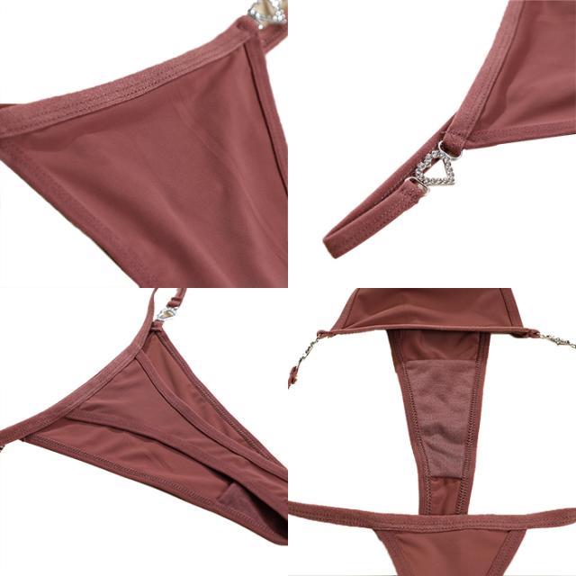 サイドのハートチャームがさりげなく輝く、上品かわいいTバック