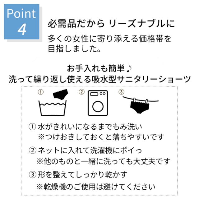 【送料無料】安心の多層構造！ボクサー型吸水サニタリーショーツ