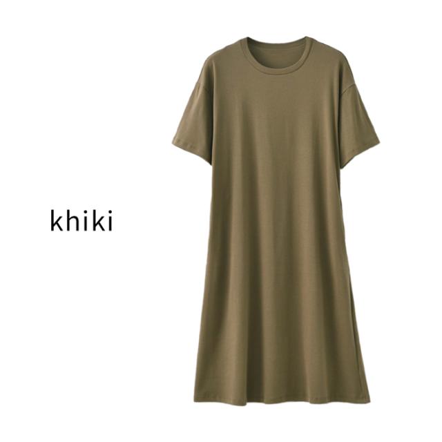 夏のリラックススタイル 綿95％ シンプルなTシャツワンピース