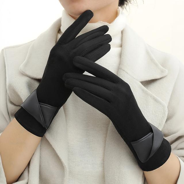 【送料無料】 スマホ対応！スエード調あったかレディース手袋