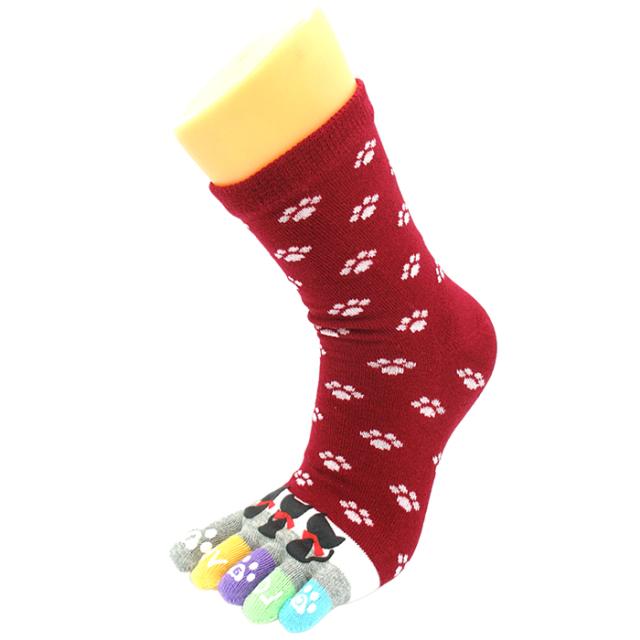 柄おまかせクルー丈５本指靴下3足セット