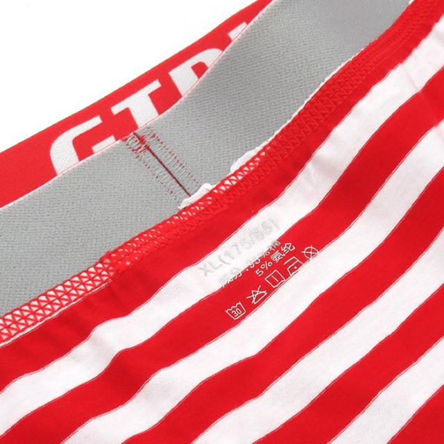 【送料無料】 綿95% ボーダー柄メンズショート丈ボクサーパンツ