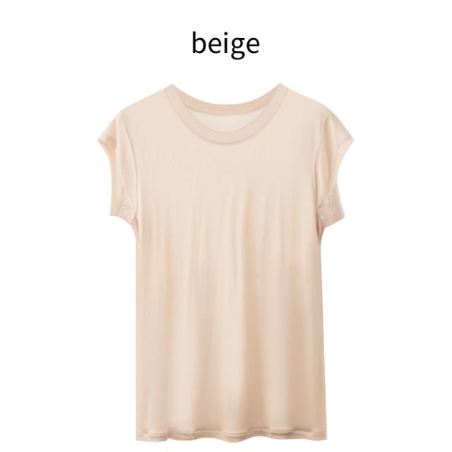 シルク100％ 肌にやさしい汗取り付きインナーシャツ