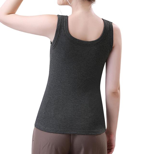 【送料無料】 厚手裏起毛で暖か カップ付きタンクトップ