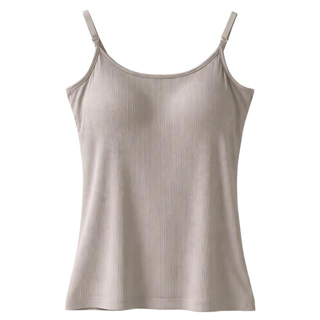 【送料無料】一年中快適 リブ編み×背中メッシュ ブラトップ