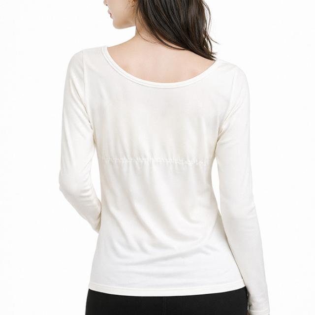 【送料無料】カップ裏はシルク100%であったか！長袖ブラトップ