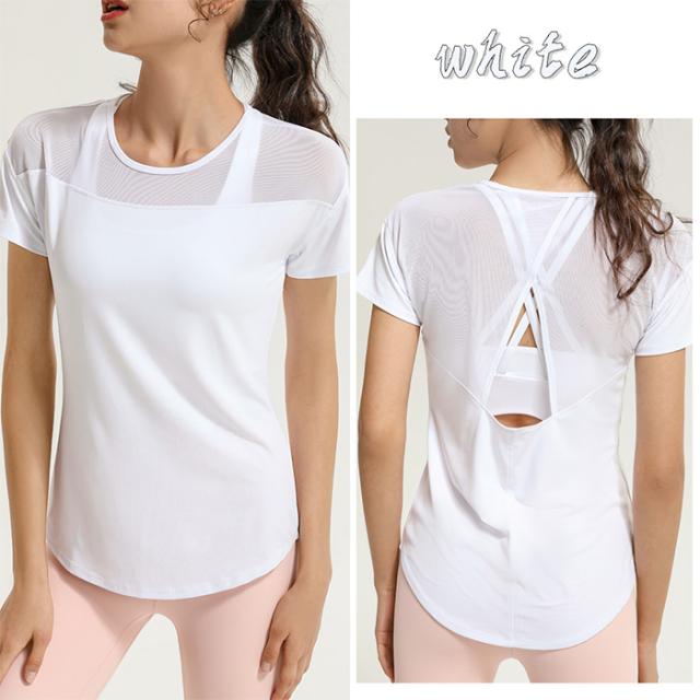 半袖ヨガトップス