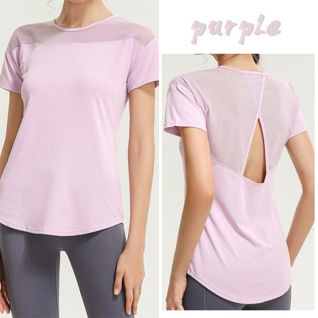 半袖ヨガトップス
