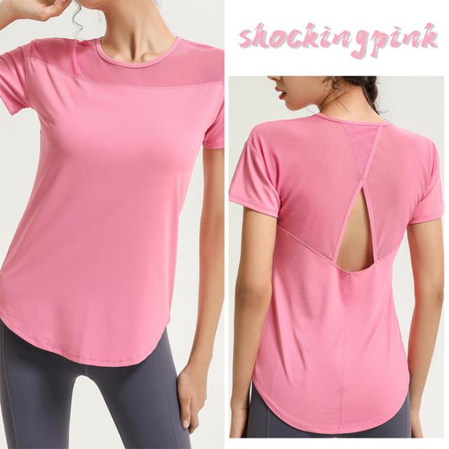 半袖ヨガトップス