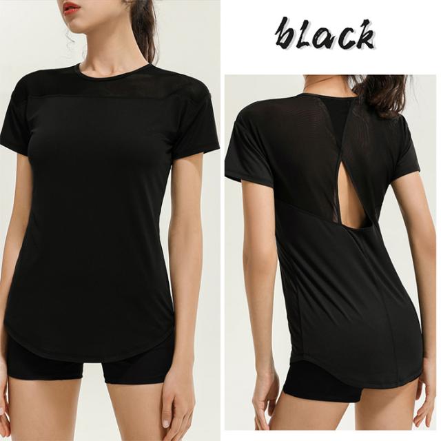 半袖ヨガトップス