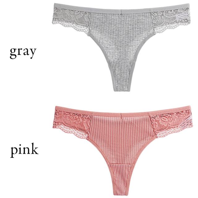 綿95％ リブ編みストレッチレディースTバック