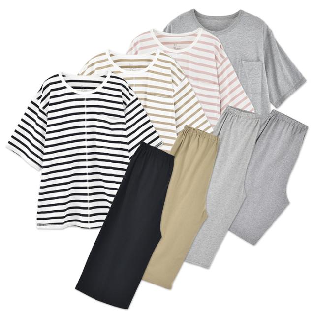 レディースメンズ半袖ルームウェア上下セット