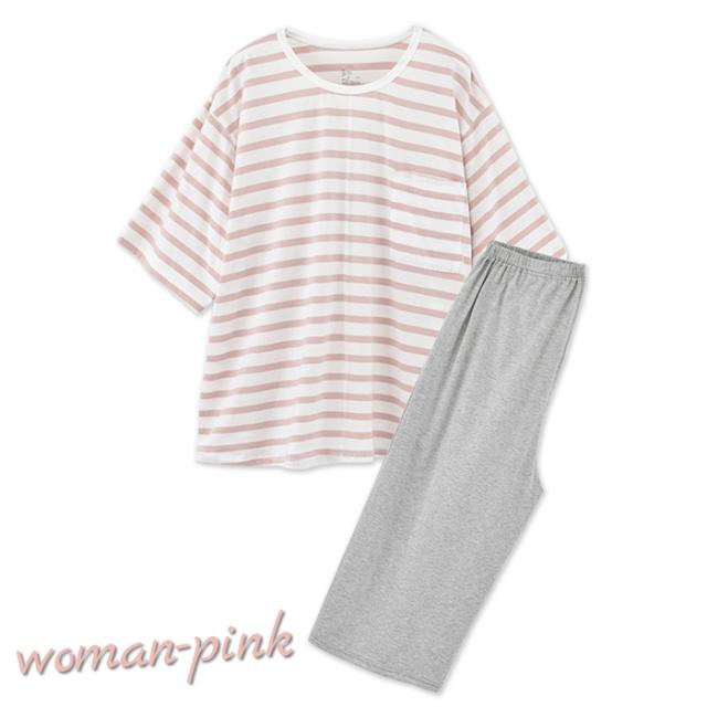 レディースメンズ半袖ルームウェア上下セット
