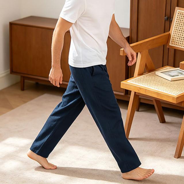 【送料無料】 さらっと快適 綿100%の10分丈ガーゼルームパンツ