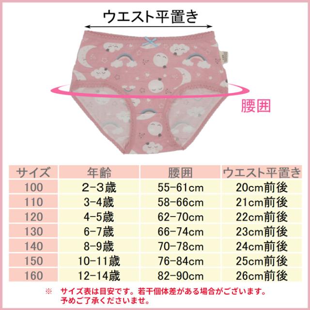 女の子の可愛いショーツ4枚セット