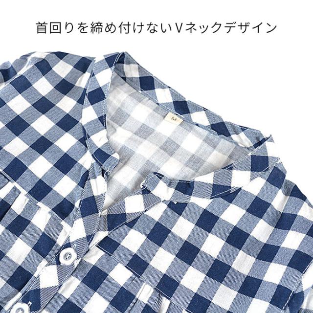 綿100％でお肌に優しいレディース７分袖パジャマ