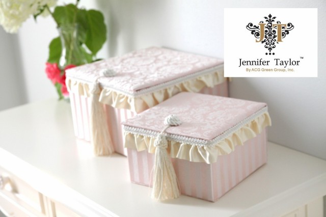 交換無料 Jennifertaylor ボックス2個セット Haruno インテリア タッセル 収納 小物入れ レース 姫系 ピンク 可愛い ジュエリーケース bx 新作モデル Veronicavillouta Cl