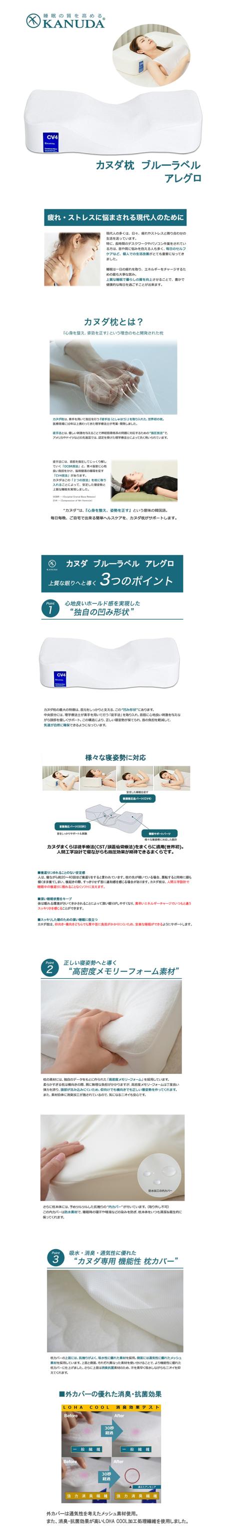 柔らかい Kanuda カヌダ ブルーラベル アレグロ枕 枕のみ 全国宅配無料 Olsonesq Com