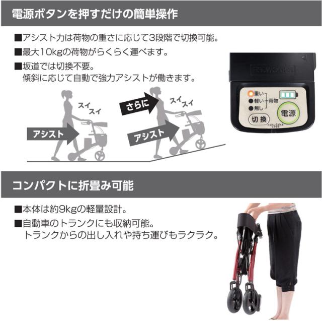 三太郎ポイント5倍／ RT.ワークス 電動キャリーカート グレー Lサイズ