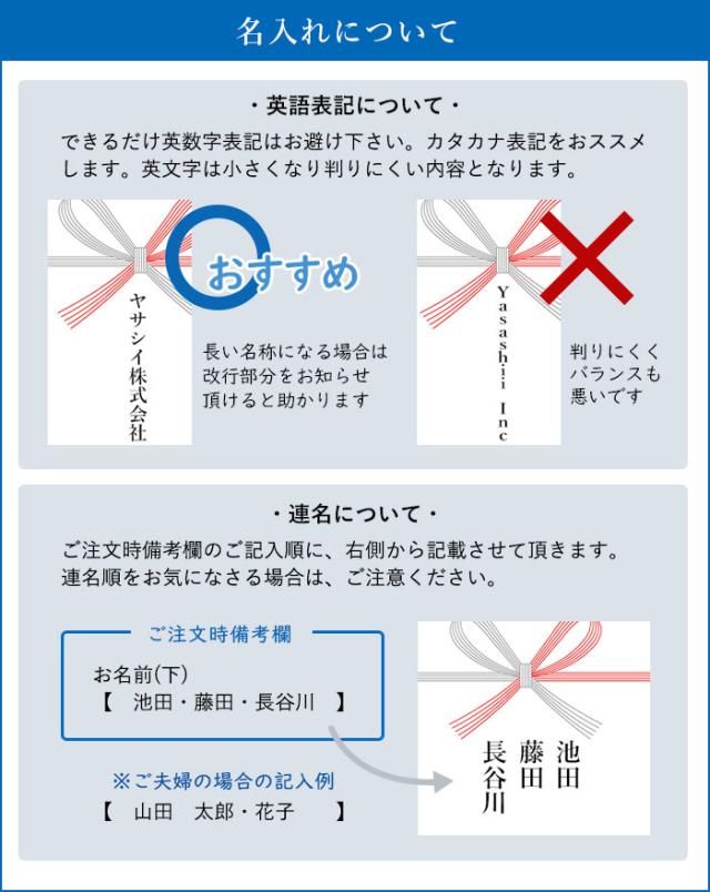 のし名入れについて