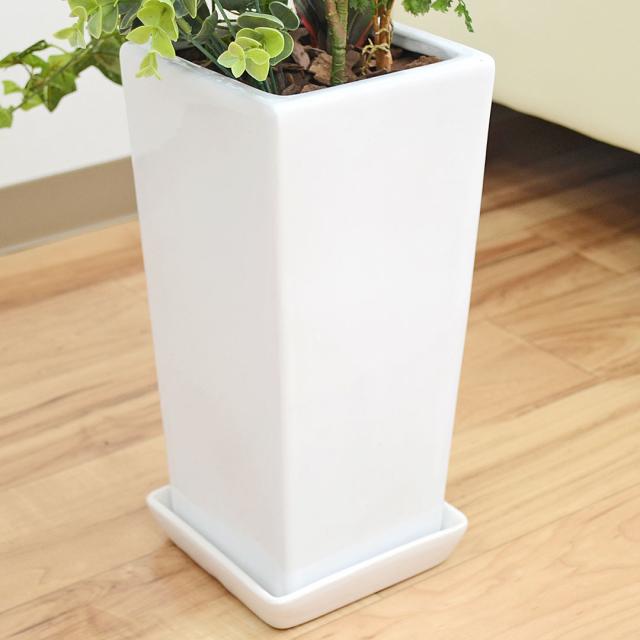 人工観葉植物 寄せ植え(ドラセナ・ソングオブインディア) 陶器鉢 陶器鉢の拡大