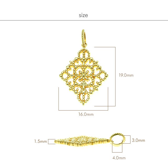 K18 charm rhombus lace