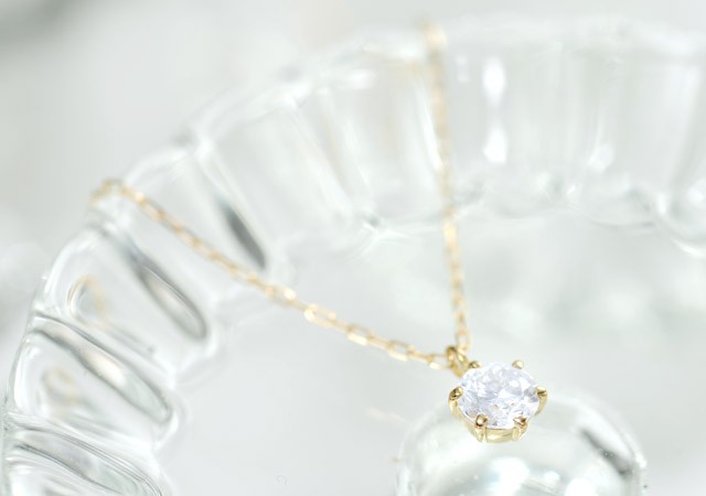 K18 diamond necklace float 0.3ct