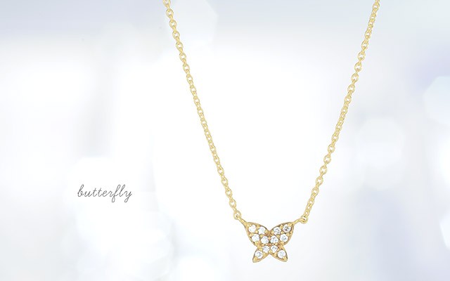 K18 diamond necklace K18 ダイヤモンド　ネックレス butterfly