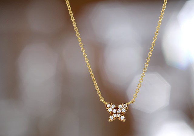 K18 diamond necklace K18 ダイヤモンド　ネックレス butterfly