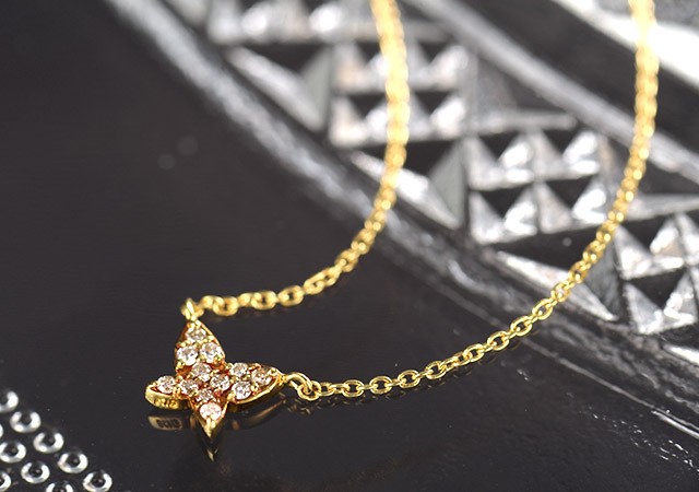 K18 diamond necklace K18 ダイヤモンド　ネックレス butterfly