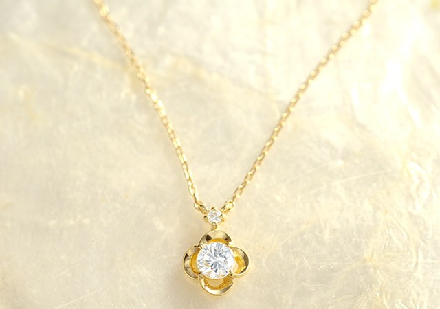 K18 diamond necklace K18 ダイヤモンド　ネックレス little flower