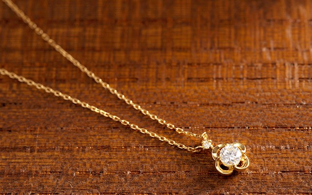 K18 diamond necklace K18 ダイヤモンド　ネックレス little flower