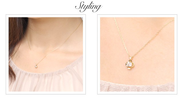 K18 diamond necklace K18 ダイヤモンド　ネックレス little flower