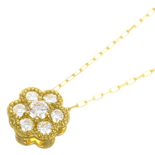 K18 diamond necklace K18 ダイヤモンド　ネックレス classical flower