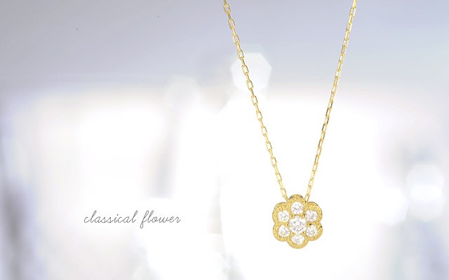 K18 diamond necklace K18 ダイヤモンド　ネックレス classical flower