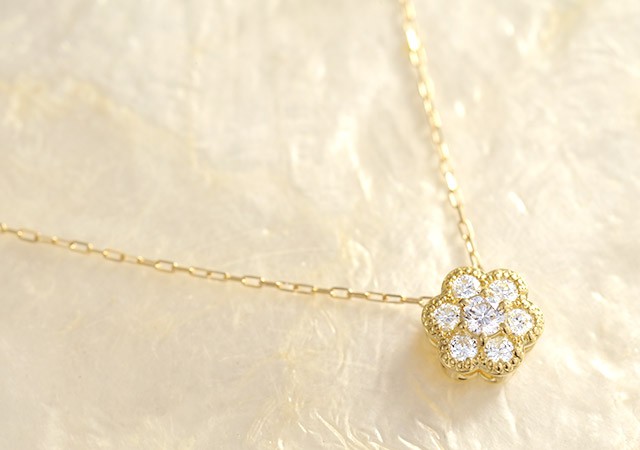 K18 diamond necklace K18 ダイヤモンド　ネックレス classical flower