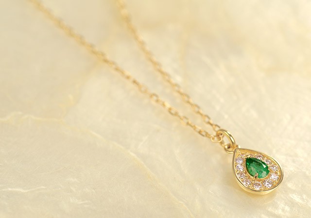 K18 birth stone necklace K18 誕生石 ネックレス rise