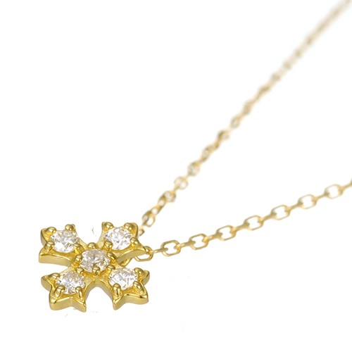 K18 diamond necklace Malta cross