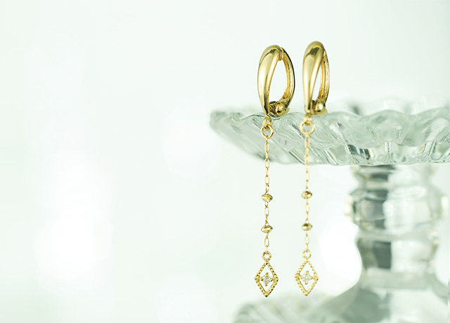 K18ダイヤモンドイヤリング follow