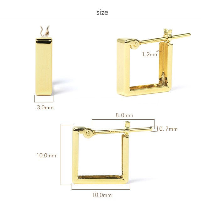 フープピアス square hoop