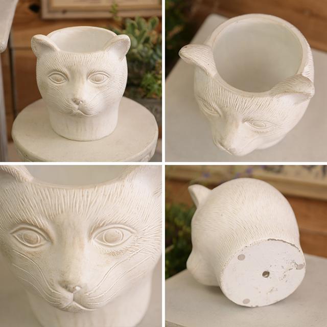 プランター おしゃれ アンティーク パクスロマーナ 猫の王 S 鉢 かわいい 底穴あり 小さい ネコ オブジェ 寄せ植え 多肉植物