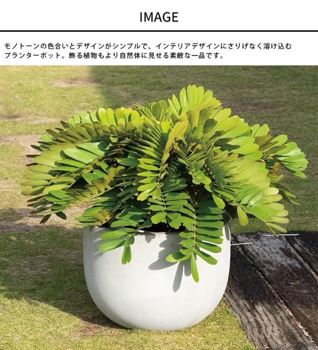 プランター 素朴な風合い デッカーボウル　直径38cm  プランターポット 植木鉢 大型 大鉢 軽量 シンプル ファイバー 丈夫 穴あり テラス バルコニー 公共施設 エントランス おしゃれ インテリア  
