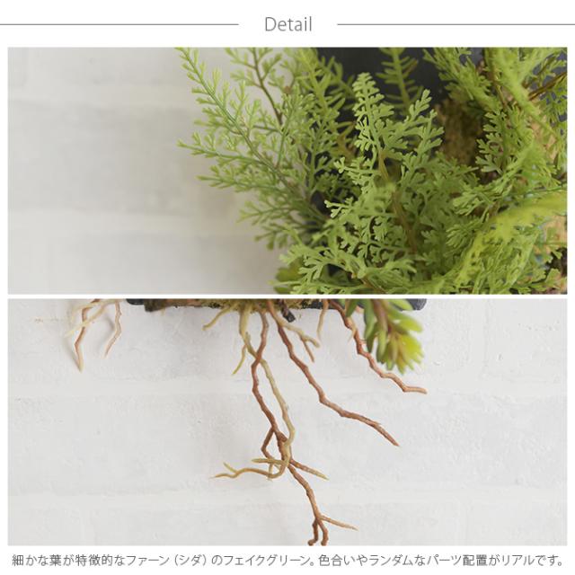 Brown. ブラウン フェイクグリーン ファーン ウォールハンギング スレート 20  フェイクグリーン 壁掛け ハンギング おしゃれ 壁 グリーン インテリア 造花 植物 ペット  