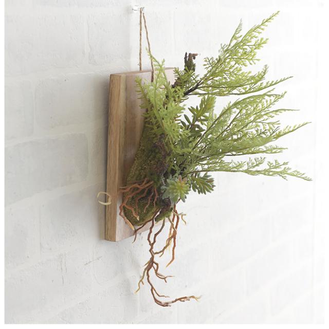 Brown. ブラウン フェイクグリーン ファーン ウォールハンギング アカシア 20  フェイクグリーン 壁掛け ハンギング おしゃれ 壁 グリーン インテリア 造花 植物 ペット  