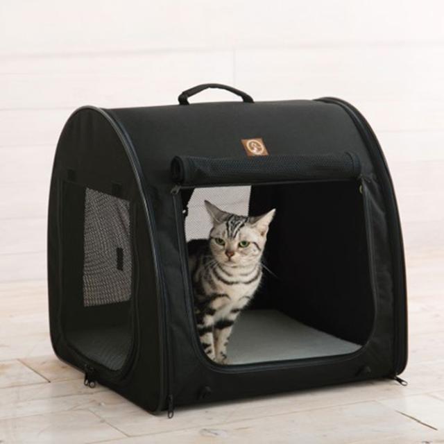 One for Pets ポータブル・ケージ オールブラック シングル 猫用