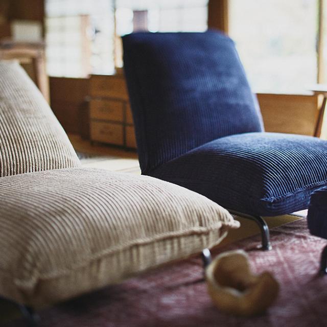 コーデュロイフロアローソファ 1人掛け 